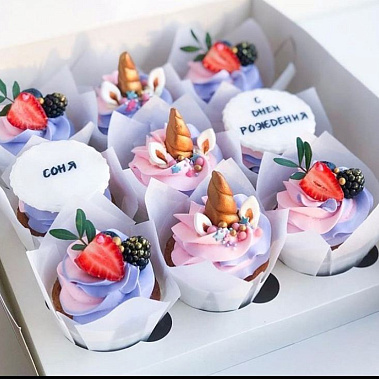 Капкейки "Единорожки" купить - рыбинск.сладкоежкин.рф